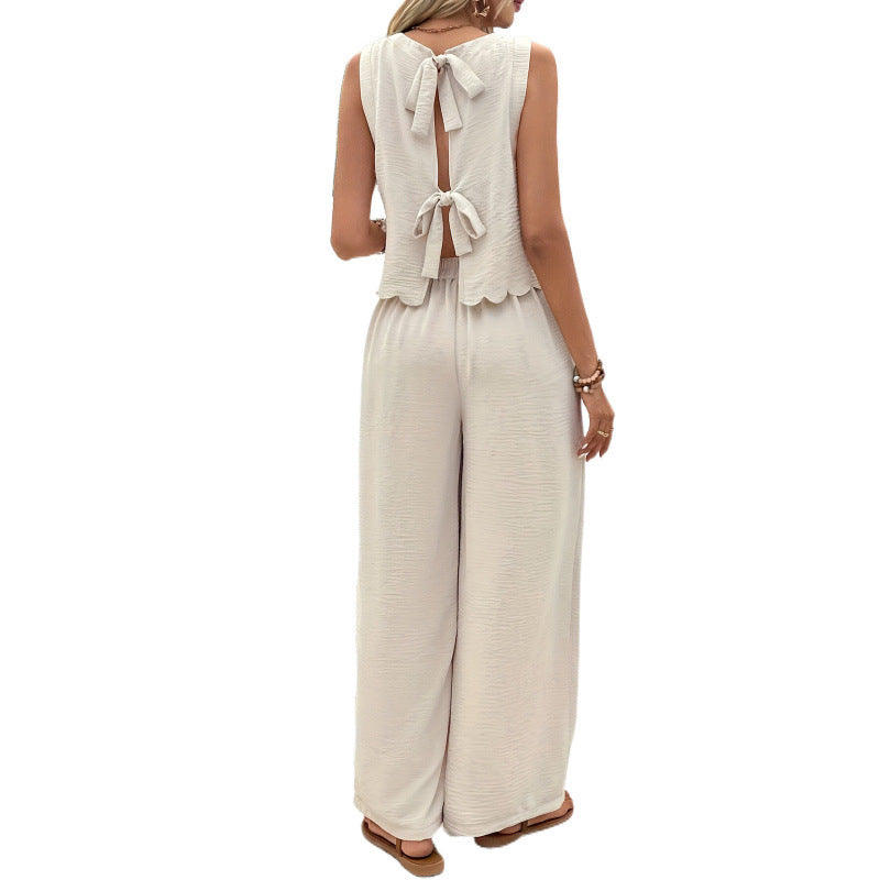 Ensemble Gilet Sans Manches Décontracté et Pantalon Décontracté, Haut Sans Manches et Pantalon Décontracté pour Femme – Vêtements d'Été pour Femme