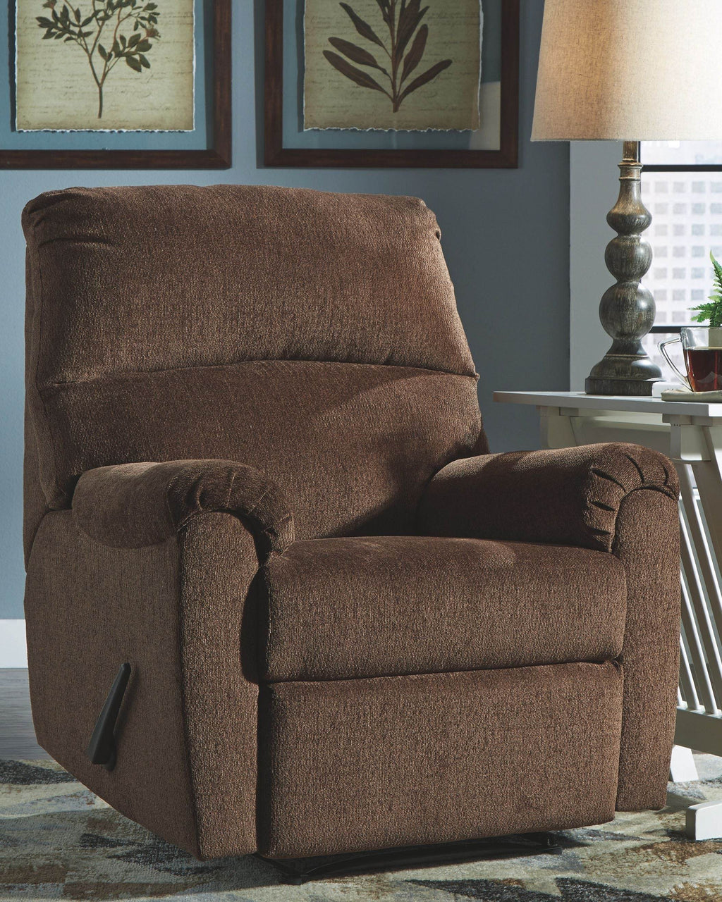 Nerviano - Zero Wall Recliner - Fabric - Chocolate-1