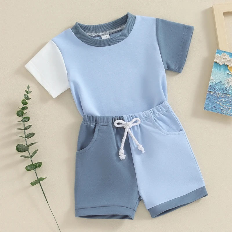 Ensemble deux pièces T-shirt manches courtes et short assortis couleurs mignonnes