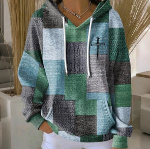 Stylish Casual Womens Hoodie With A Classic Plaid Design