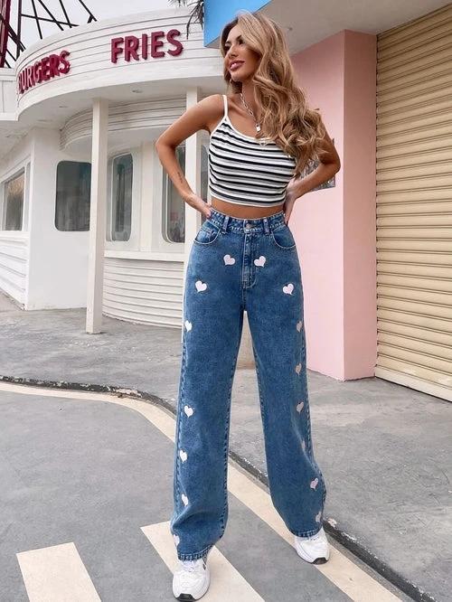 Personalized Graffiti Print Straight-Leg Jeans – Urban Art Meets Denim by JeansDenim.Store