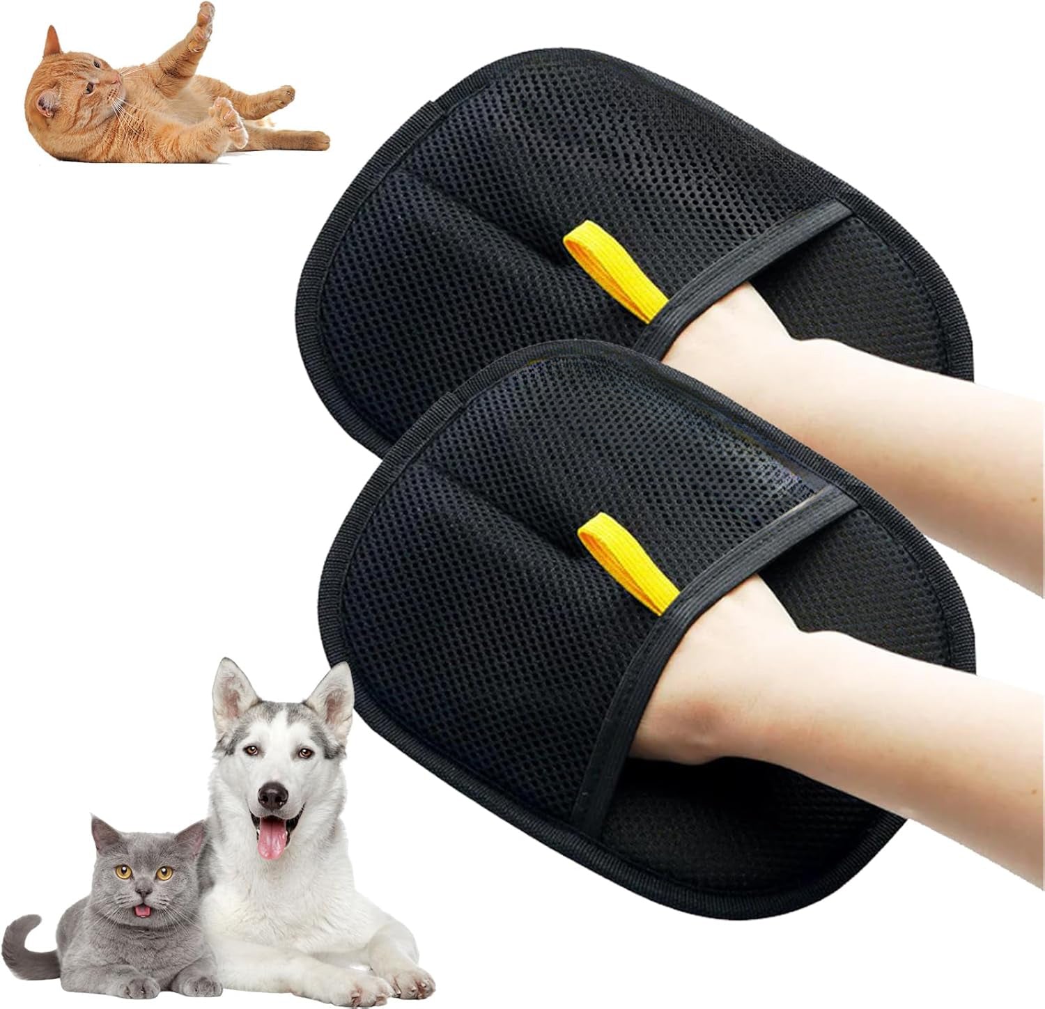 Guantes Quita Pelo de Mascotas Electrostáticos, Eliminador de Cerdas Bidireccional, Cepillo Quita Pelo, Artefacto de Pelo Pegajoso, Guantes para Pelo de Gato, Peine Quita Pelo de Gato