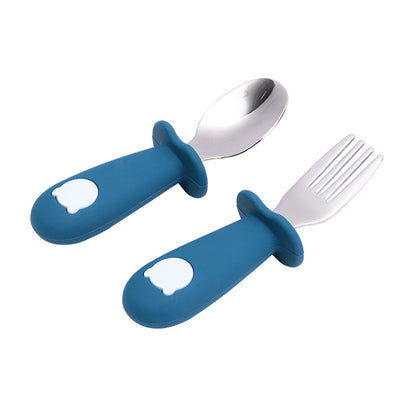 Cuillère Bébé en Silicone Ours de Dessin Animé Vaisselle pour Enfants