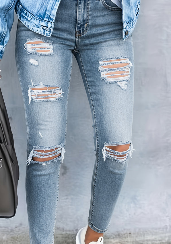 Leggings de mujer elásticos rotos en blanco y negro