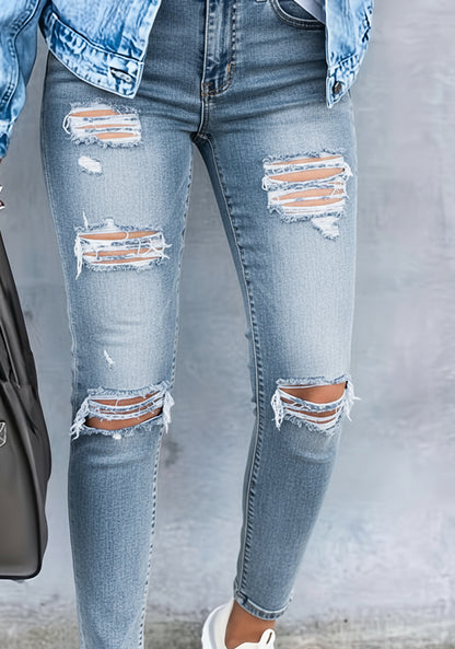 Legging Femme Jean Noir Et Blanc Délavé Stretch