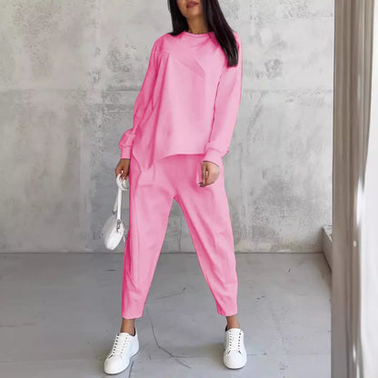 Ensemble Pull Femme Col Rond Ample Et Irrégulier À Manches Longues