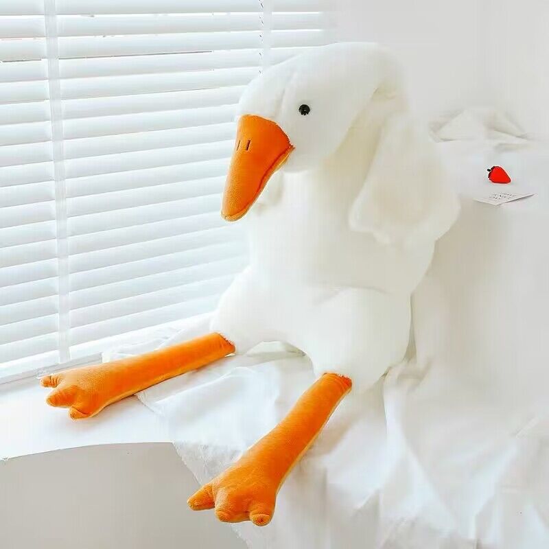 Grande peluche oreiller Mignonnes Oies Blanches
