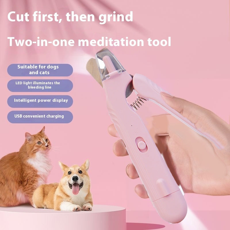 Coupe-ongles 2 en 1 pour animaux avec lumière LED, pour chiens et chats. Ciseaux spéciaux pour animaux de compagnie. Coupe-ongles multifonctions pour les pattes. Accessoires pour animaux.