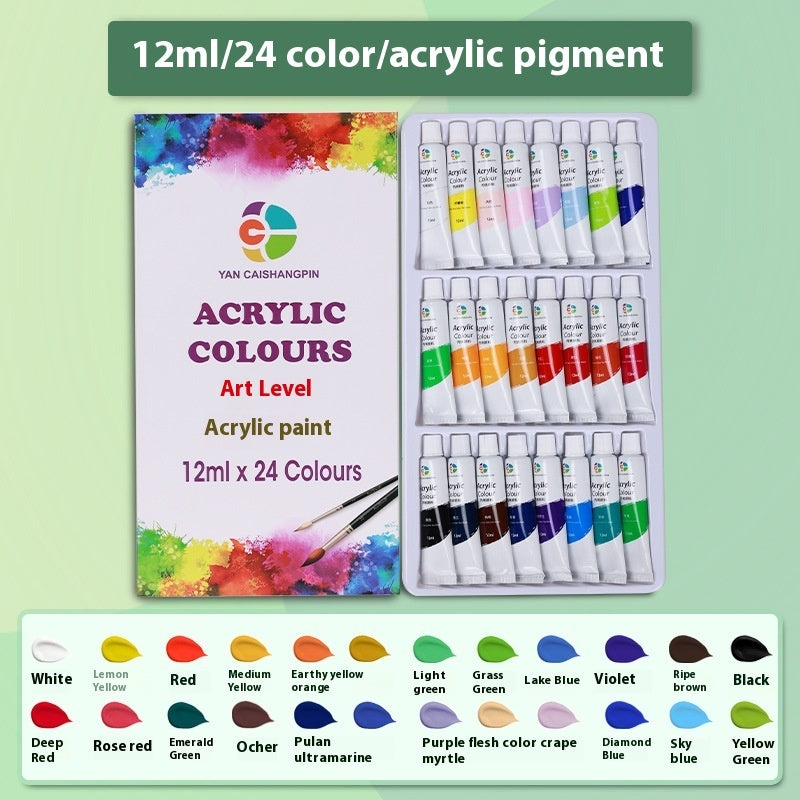 Kit de peinture au propylène 12 ml imperméable pour débutants Peinture pour enfants Peinture à l'huile de 12, 18, 24, 36 couleurs
