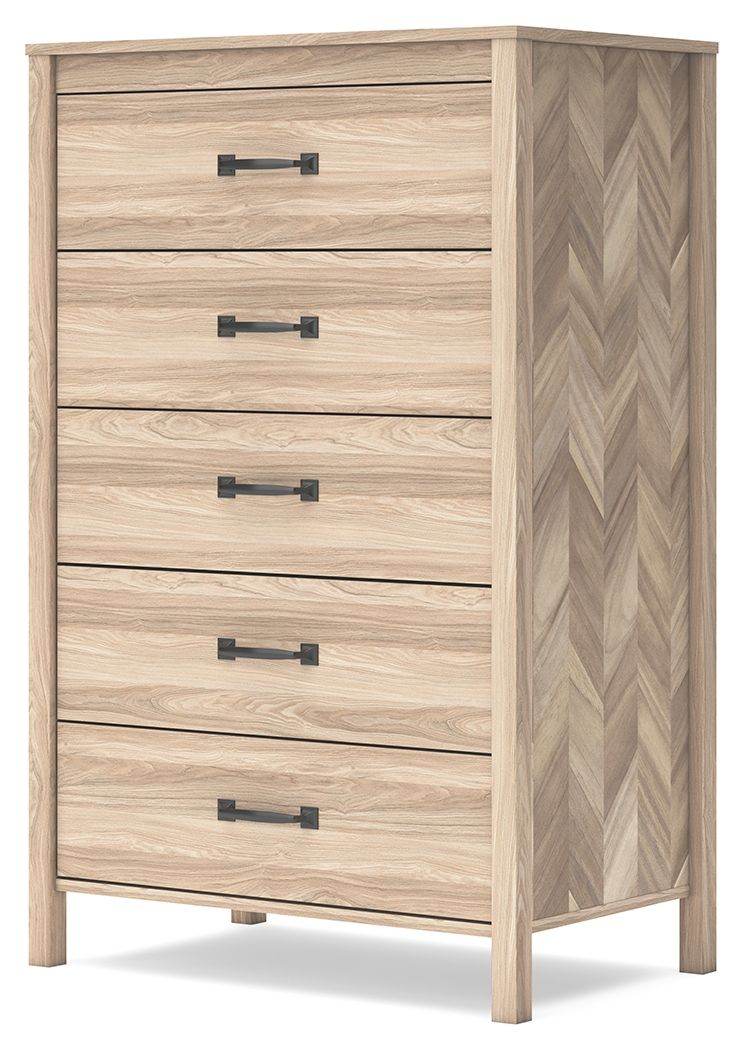 Signature Design by Ashley Batelle 5 Drawer Tan Storage Chest-2