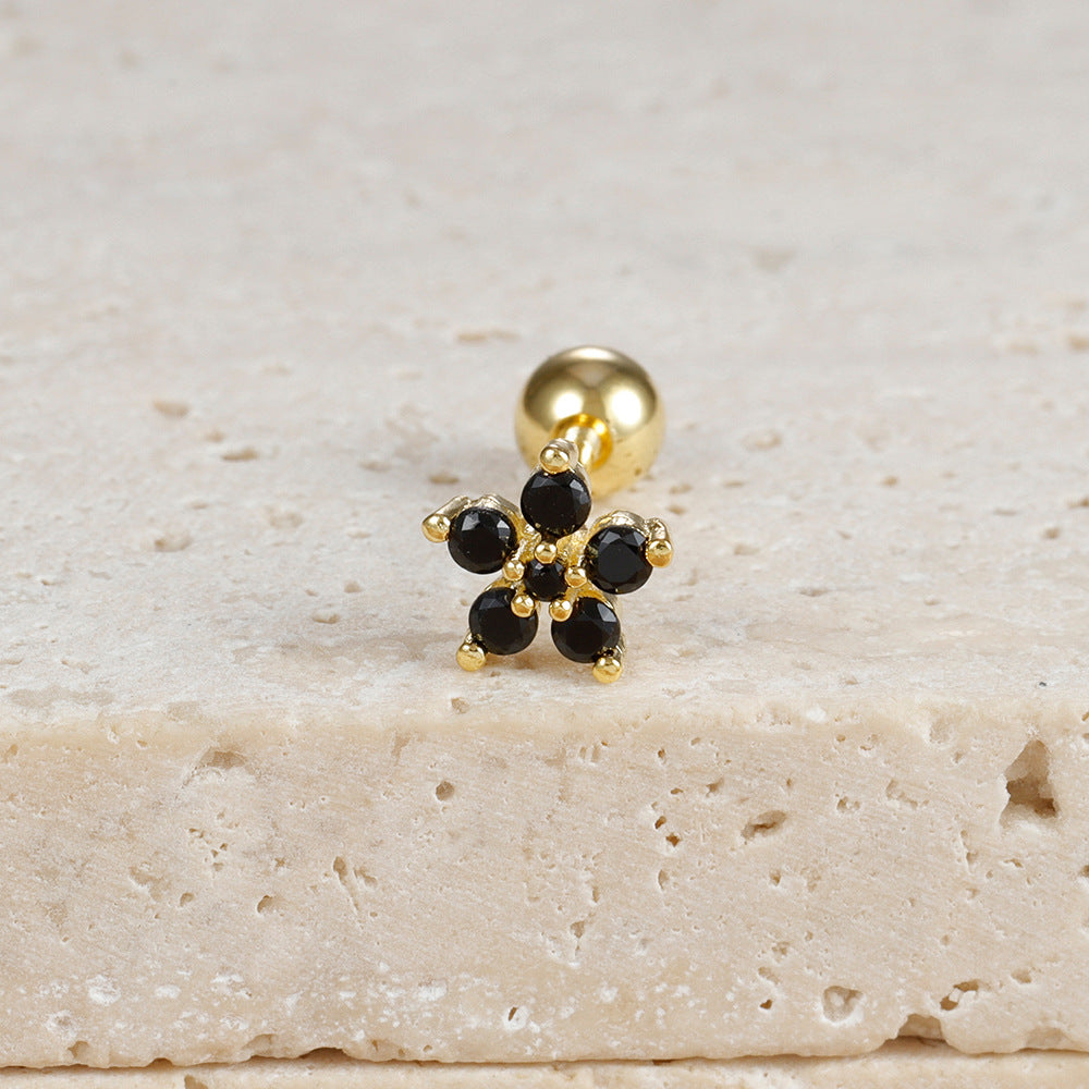 Boucles d'oreilles Micro-incrustées de zircons, cristaux colorés en forme de goutte