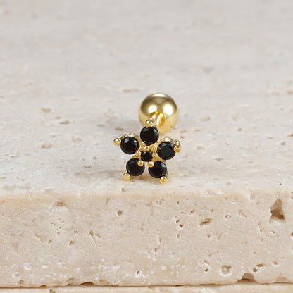 Boucles d'oreilles Micro-incrustées de zircons, cristaux colorés en forme de goutte