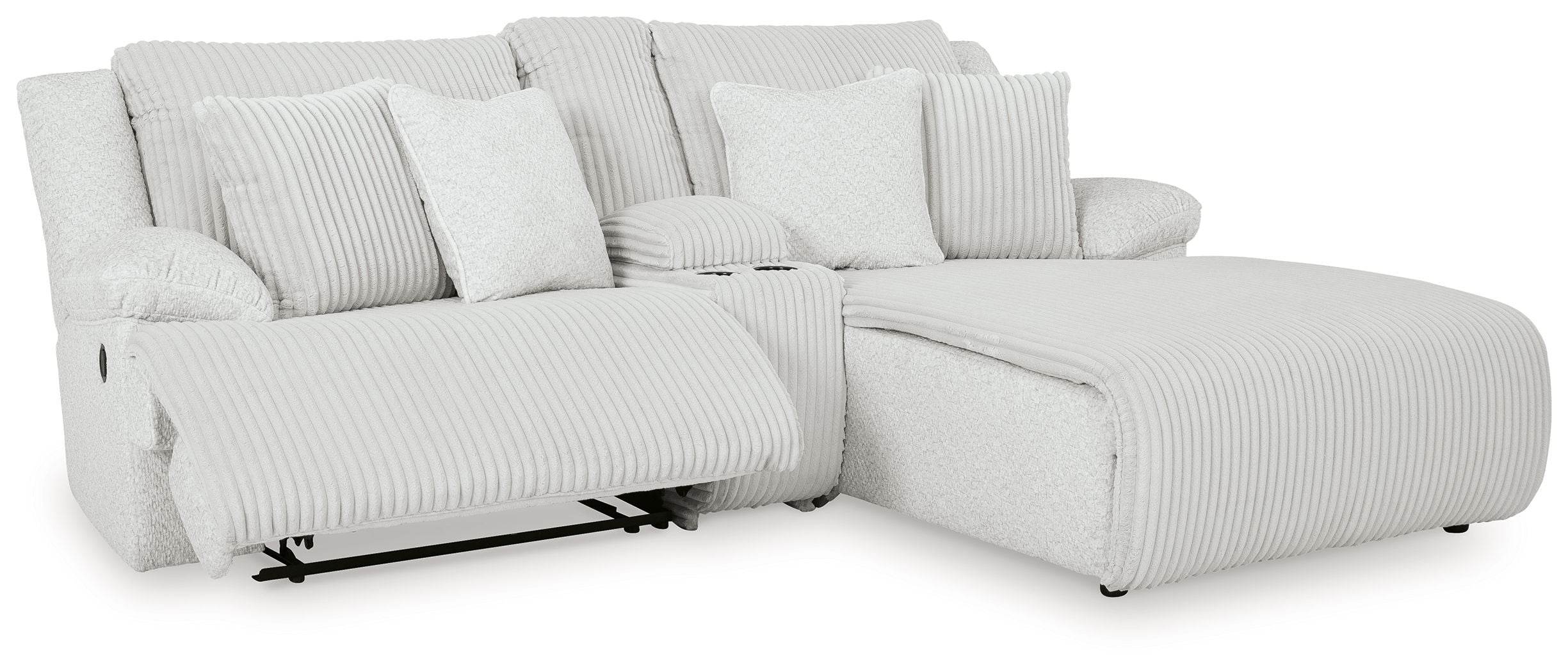 Top Tier - 3-Piece Reclining Sectional Sofa With Raf Chaise - Fabric - Alloy-2