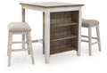White Modern Rectangular 3 Piece Counter Height Dining Set-0
