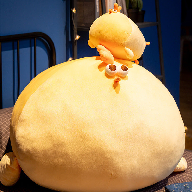 Poupée Poulet Fille Allongée Dormant Confort Câlin Peluches