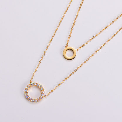 Bague et collier plaqués or 18 carats avec micro-incrustation de zircon pour femmes