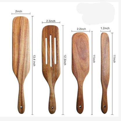 Spatule Ustensiles de cuisine Costume Tête en teck Pelle Salade Remuer Soupe Pâtes Cuillère Cuisine