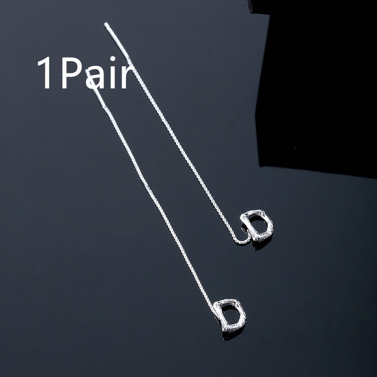 Joyas de moda de plata de ley 925 con 26 letras, pendientes colgantes para mujer, estilo clásico inglés minimalista, pendientes de estudiante, fiesta, regalo de joyería para amigos