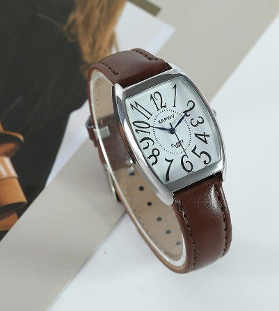 Reloj de pareja estilo ejecutivo con correa cuadrada
