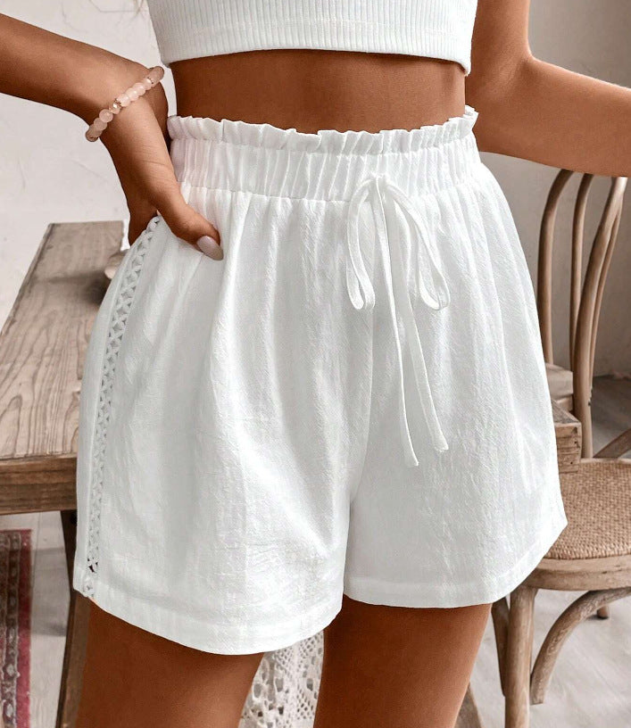 Short décontracté de couleur unie, ample et assorti pour l'été