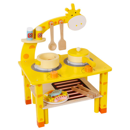 Cuisine de Girafe en Bois pour Maisonnette BBQ Set