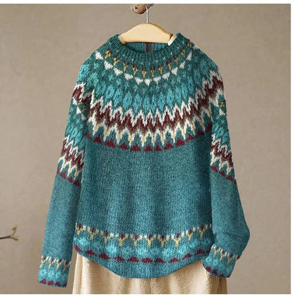 Pull Col Rond Ample et Élégant à Manches Longues – Vente Flash