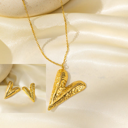 Boucles d'oreilles Collier en acier inoxydable Ensemble de bijoux pour femmes