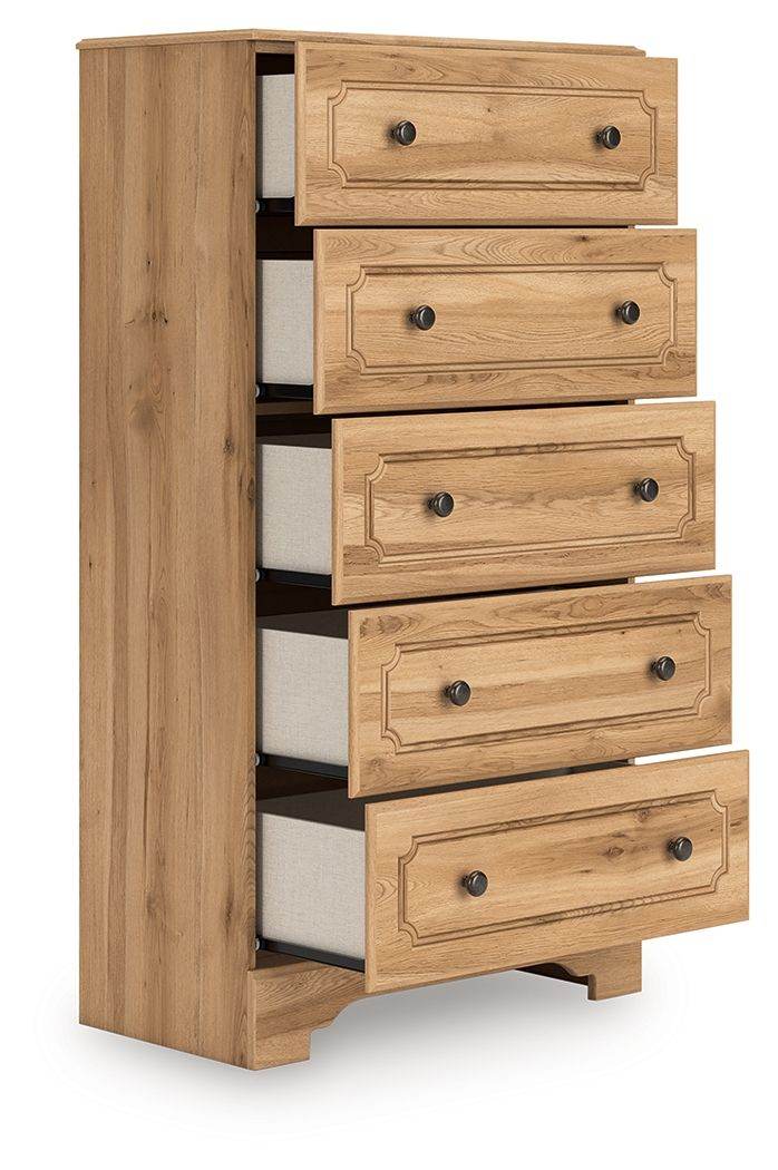 Signature Design by Ashley Warm Brown Aleaport Five Drawer Dresser Chest-2