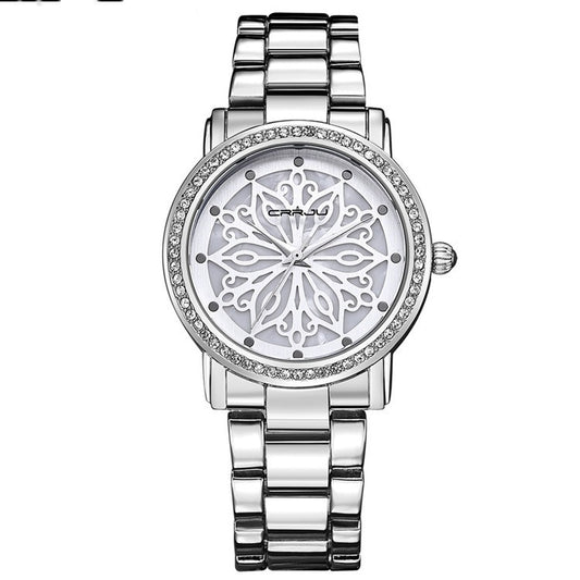Montre femme bracelet acier diamant affaire loisir