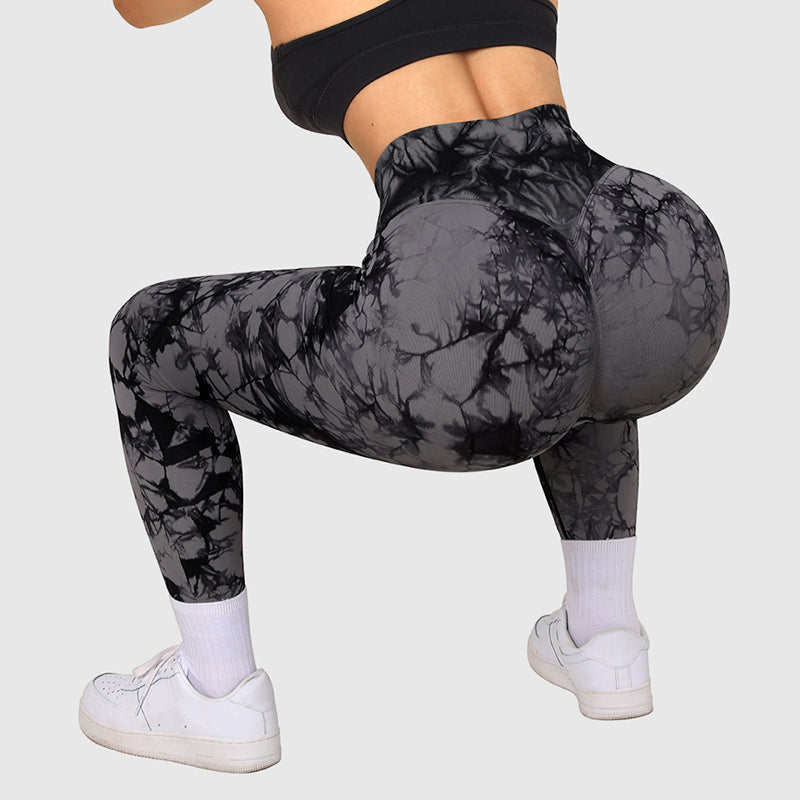 Leggings sin costuras de tie-dye para mujer, pantalones de yoga, push up, deporte, fitness, correr, leggings de gimnasio