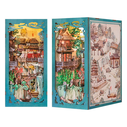 Dongpo Zhiyi Diy Support de livre stéréo 3D en bois à assembler soi-même Modèle de jouet de construction