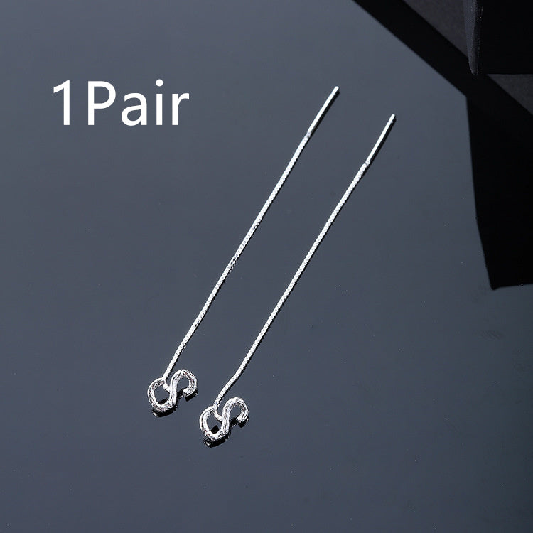 Joyas de moda de plata de ley 925 con 26 letras, pendientes colgantes para mujer, estilo clásico inglés minimalista, pendientes de estudiante, fiesta, regalo de joyería para amigos