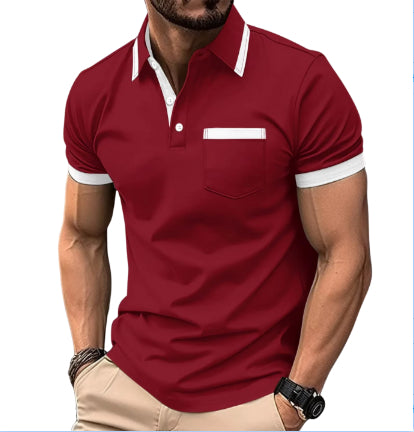 Polo d'été à poche boutonnée pour homme