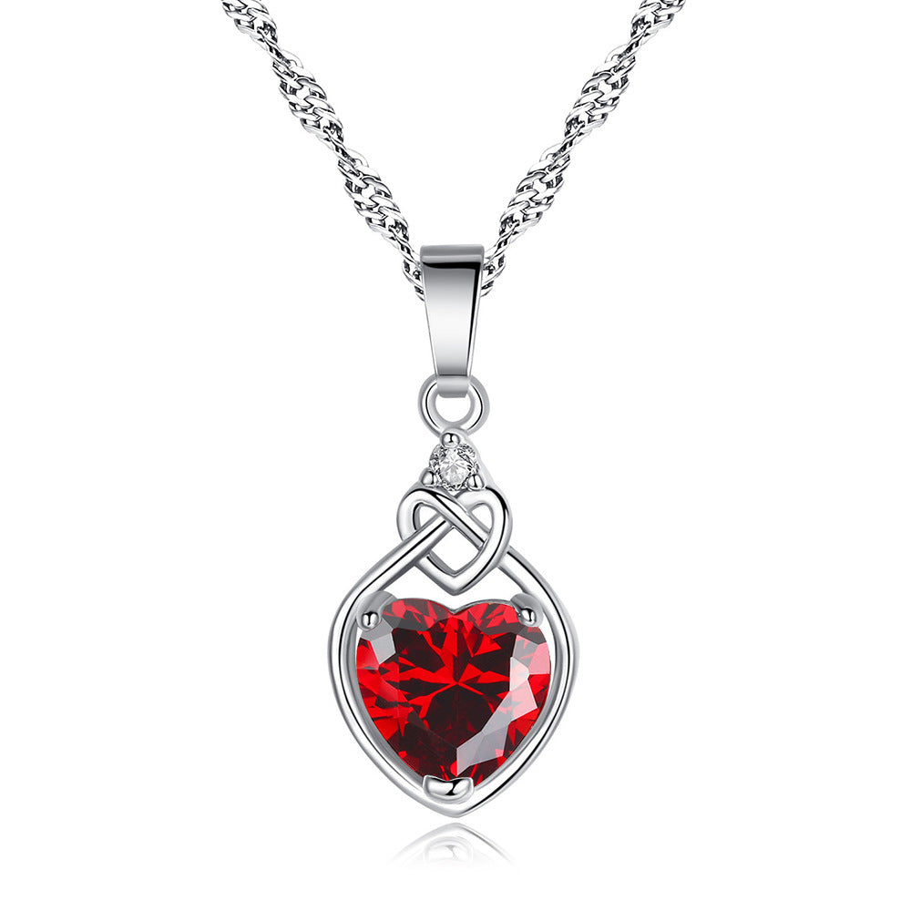 Parure de bijoux en rubis en forme de cœur