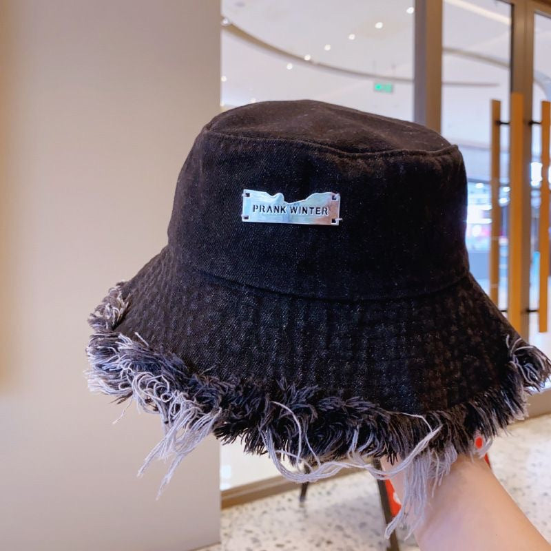 Chapeau de pêcheur en jean pour femme, printemps et été, fin, délavé, bords effilochés, chapeau bob, extérieur