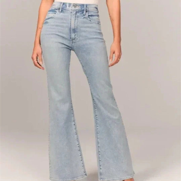 Jeans décontracté femme de couleur unie