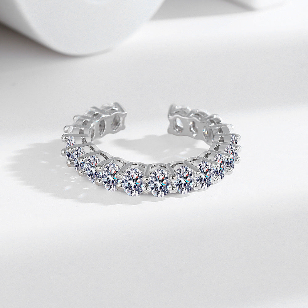 Bague empilable en argent sterling en forme d'œuf avec étoiles pour femmes
