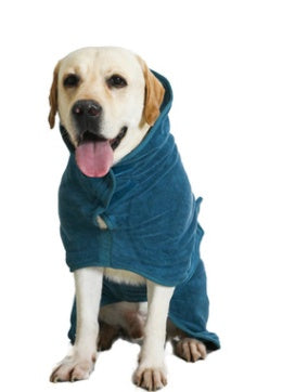 Bata de baño absorbente para mascotas de microfibra con ajuste de cintura