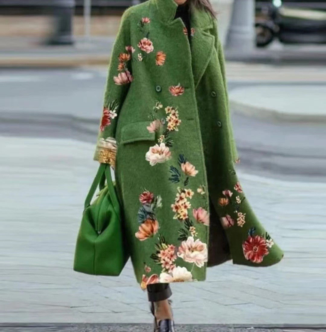 Manteau à carreaux à manches longues pour femmes, assorti de couleurs