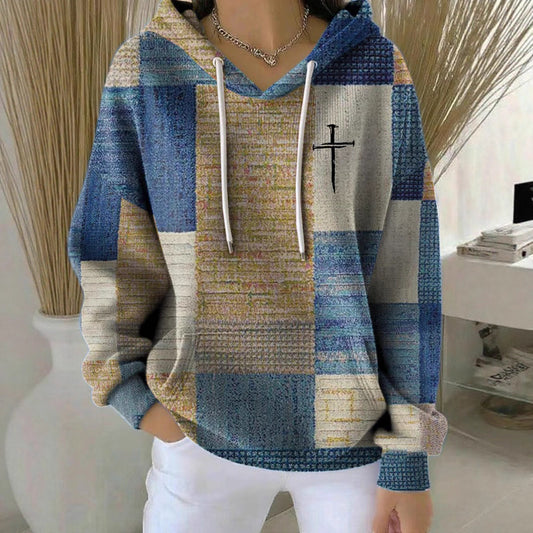 Stylish Casual Womens Hoodie With A Classic Plaid Design