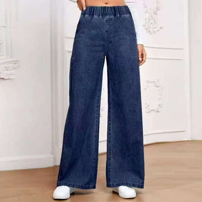 Jean large Droit Mode Décontracté Pantalon Droit Femme Confortable Style Urbain
