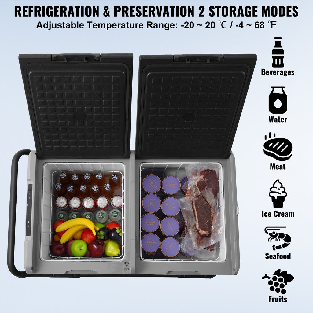 Portable Car Refrigerator Freezer Compressor 115 L Dual Zone