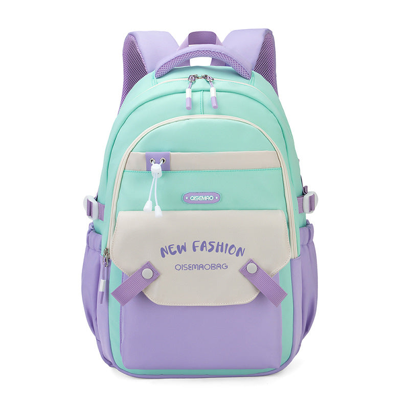 Nouveau Sac d'école d'étudiant Sac à dos de couleur contrastée coloré