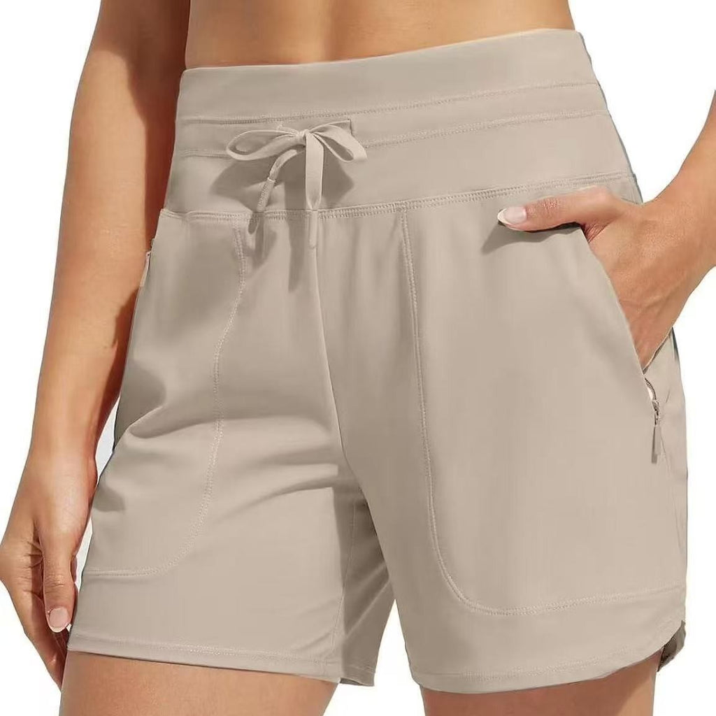 Shorts de sport amples décontractés de yoga taille haute européens et américains