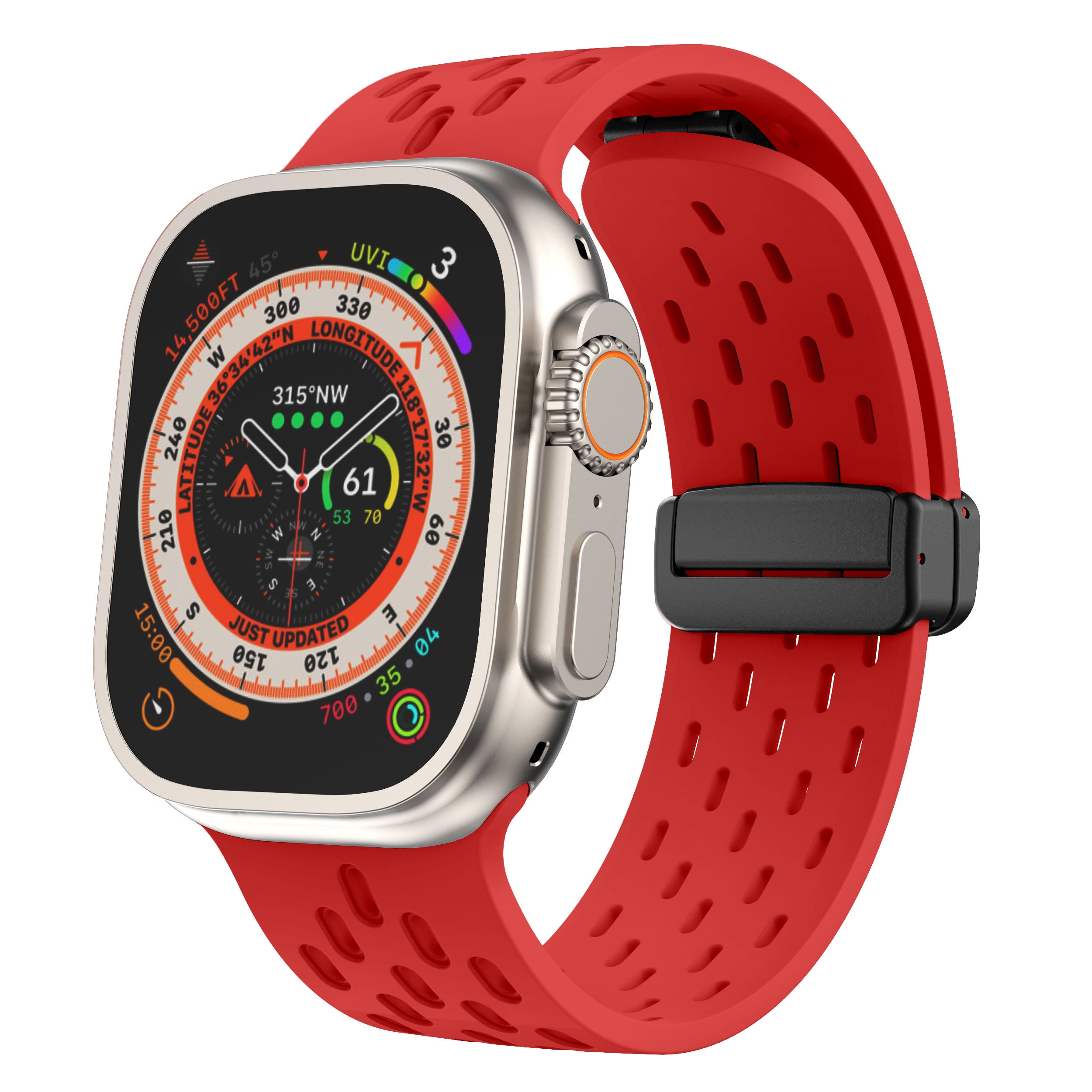 Bracelet de montre Iwatch en silicone avec boucle magnétique en maille