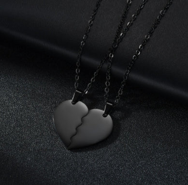 Parure de colliers puzzle pour amoureux en acier inoxydable