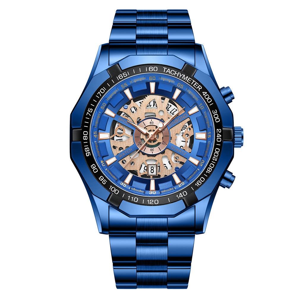 Montre Homme Étanchéité Lumineuse Squelette Décontractée Affaires