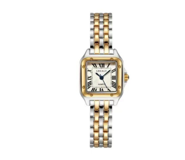 Montre Classique Rétro Carrée Étanche pour Femme avec Diamants Incrustés
