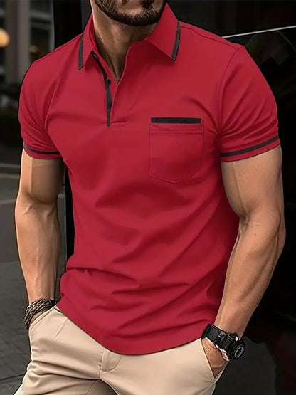 Polo d'été à poche boutonnée pour homme