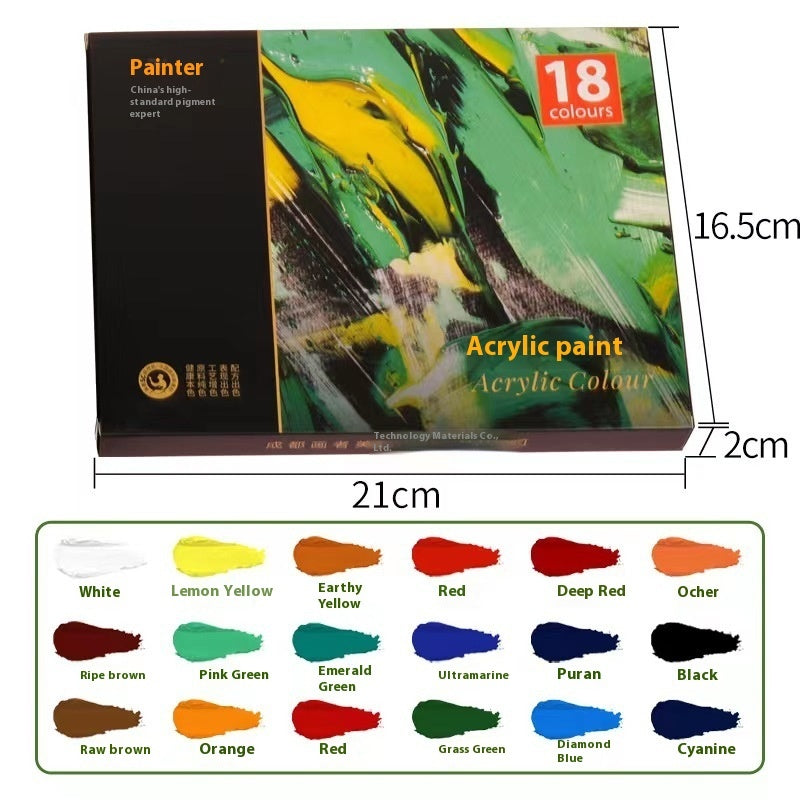 Kit de peinture au propylène 12 ml imperméable pour débutants Peinture pour enfants Peinture à l'huile de 12, 18, 24, 36 couleurs